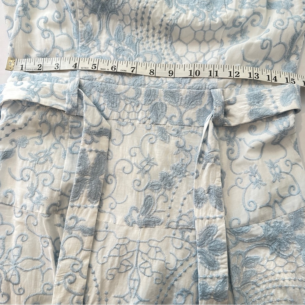 Calvin Klein White and Light Blue Lace Midi Dress - Picture 11 of 11